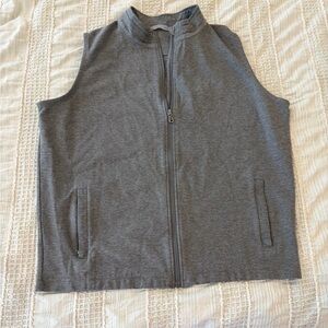 Tasc Performance Full Zip Vest Gray Men’s Large Organic Cotton Bamboo Blend EUC